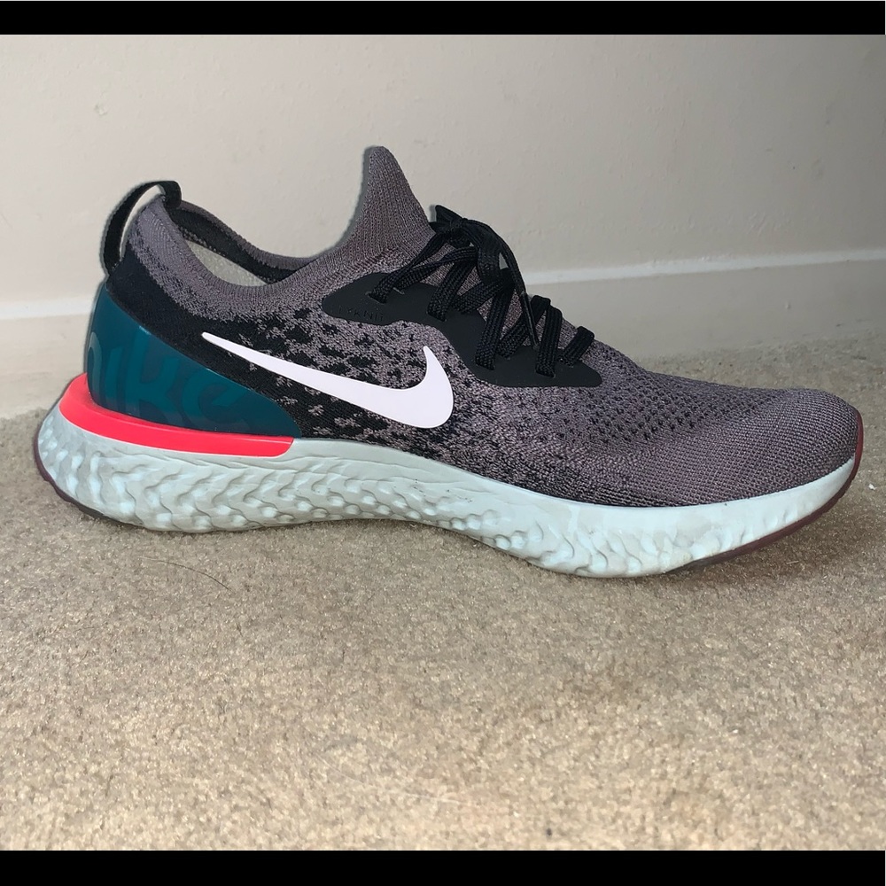 NIKE EPIC REACT FLYKNIT GUNSMOKE/GEODE TEAL MEN 10